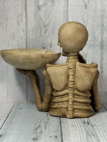 Halloween Skeleton Storage Tray Resin Skull Jewelry Rings Holder Serving Platter - Picture 4 of 15