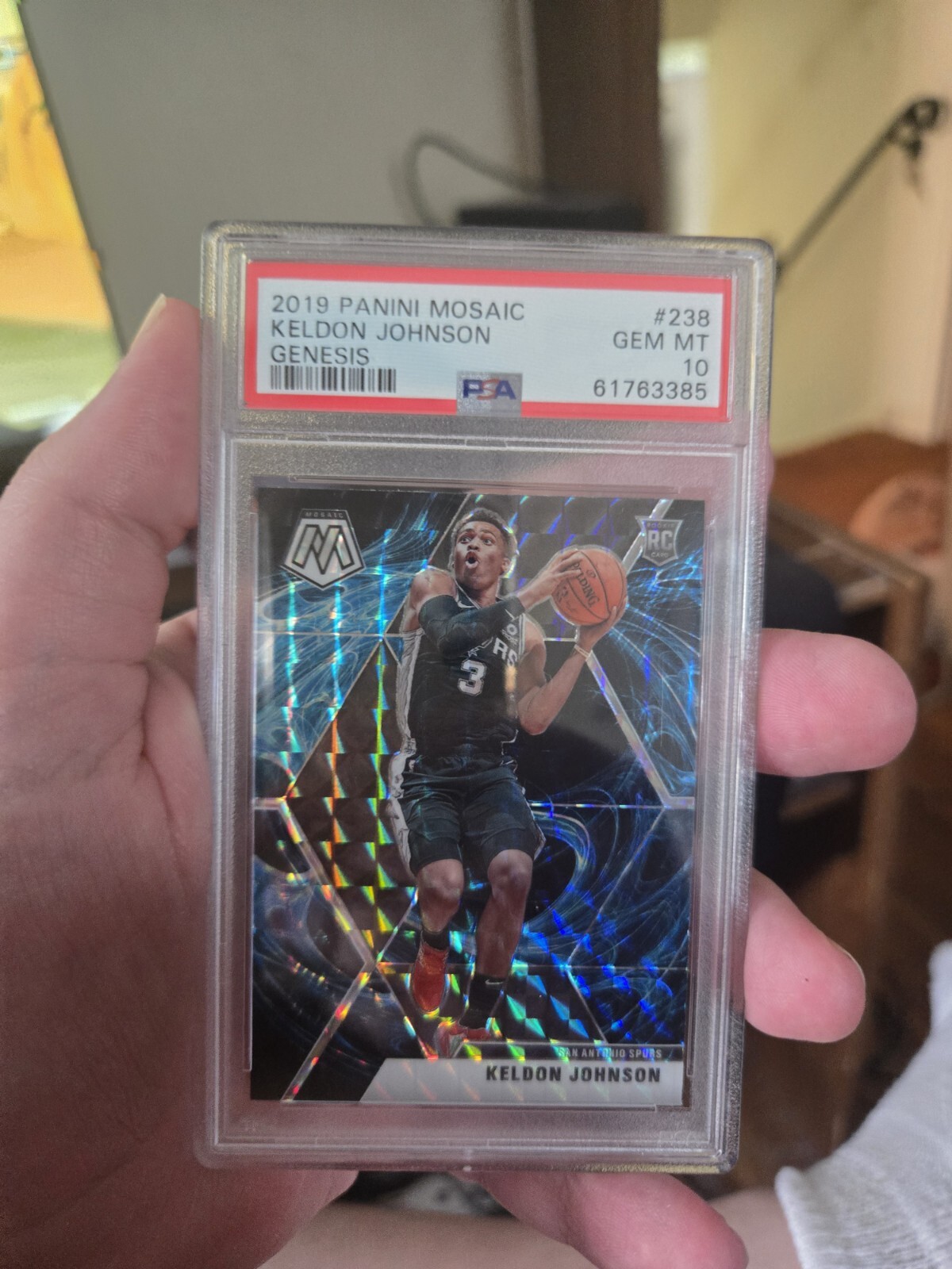 2019-20 Panini Mosaic Rookie Genesis Prizm #238 Keldon Johnson RC PSA 10 GEM SSP