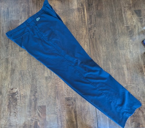 Lacoste Sport Pants Mens 38X40 Repellant Golf Chino Flat Front Navy Blue - Picture 2 of 8
