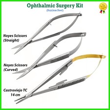 Ophthalmic Micro Surgery Scissors Noyes Suture Forceps Castroviejo Needle Holder