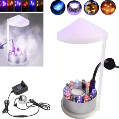 12 LEDs Ultraschall Nebelerzeuger Nebel Maschine Mist Maker RGB Luftbefeuchter