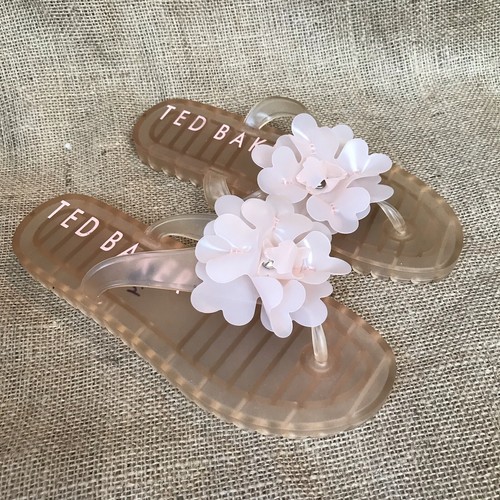 Ted Baker Rubber Jelly Sandals Thong Flower Pink Size 7 | eBay