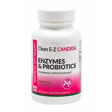 Dynamic Enzymes Clean E-Z Candida Enzymes & Probiotics, 60 Capsules