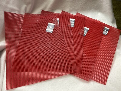 Uniek Christmas Red  Plastic Canvas  10.5  x 13.5    w Grid Marks Quick Count