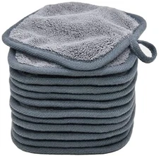 Makeup Remover Cloths Reusable Makeup Remover Pads  5 x 5 inch 12 Pack (Gray)