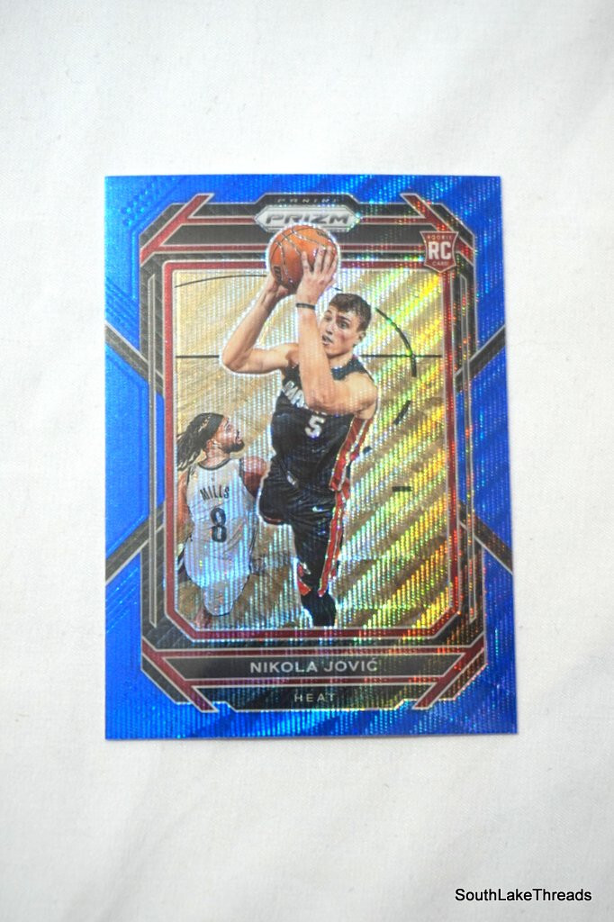 2022-23 Panini Prizm BLUE Wave Prizm Nikola Jovic #236 Rookie RC Miami Heat