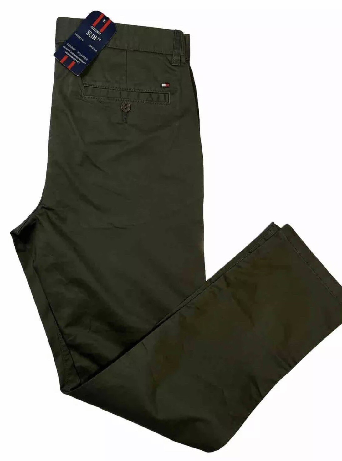 Tommy Hilfiger  Mens Slim Fit Bleecker Chinos, Green Size W32. L30 RRP£109 image 6