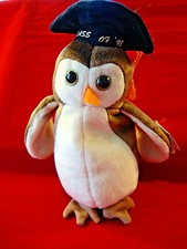 ERRORS VINTAGE TY Beanie Baby w/Errors WISE the Owl- Class of "1998" Collectible