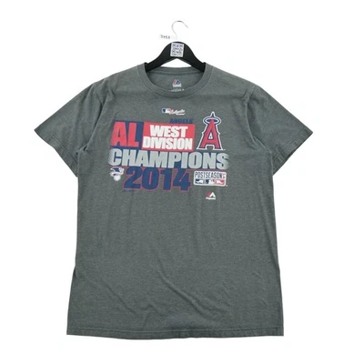 Majestic T-shirt manches courtes MLB Los Angeles Angels Taille M Gris #QWE3753 - Photo 1/4