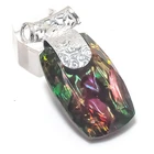 Ammolite Gemstone Handmade 925 Sterling Silver Jewelry Pendant 1.85" c417