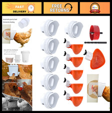 DIY Automatic Chicken Feeder  Waterer Kit - No Waste Poultry Feeder, 6 Ports 