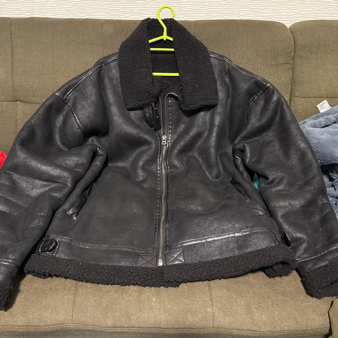 HALHAM black leather boa jacket - image 1