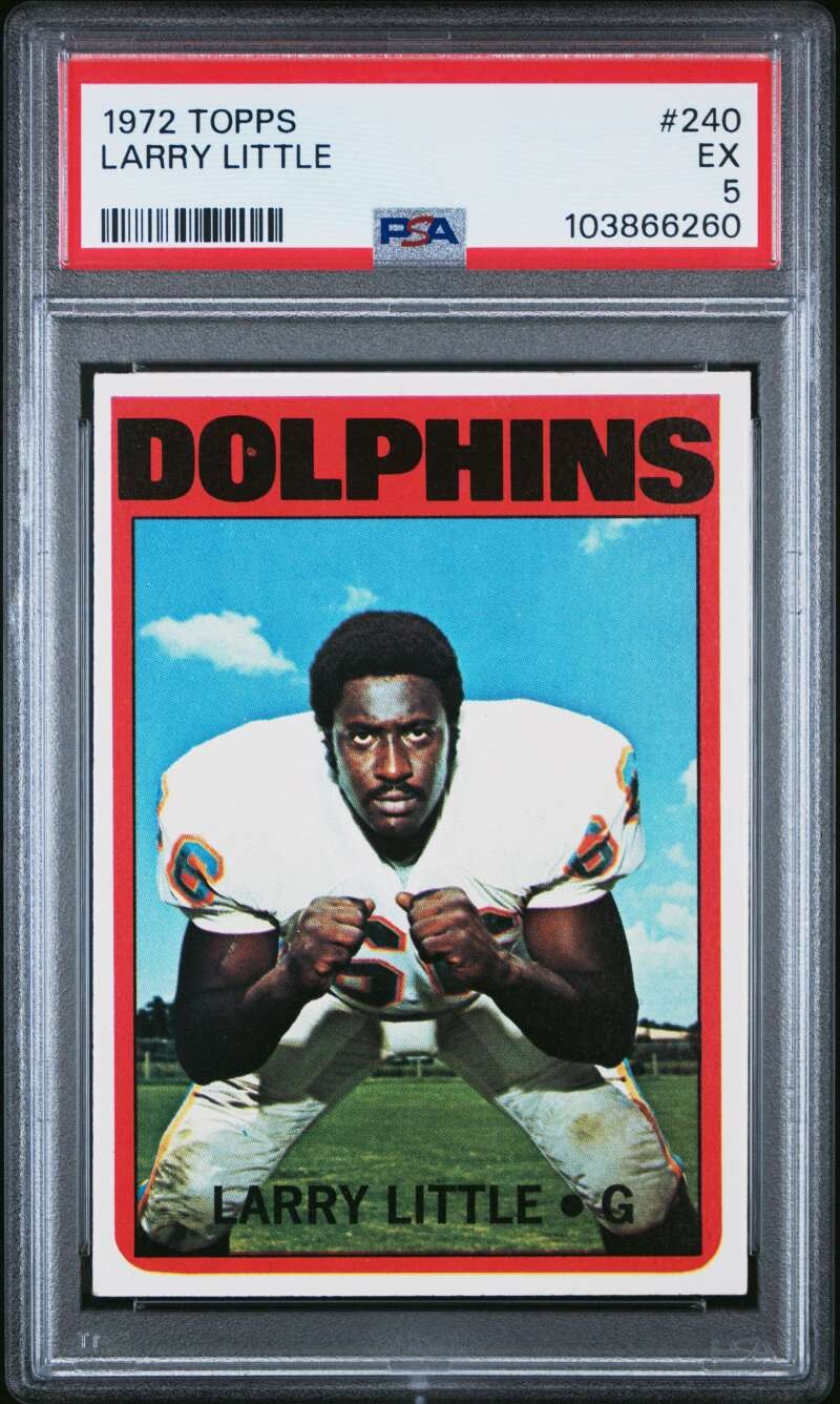 1972 Topps Larry Little #240 Rookie PSA 5 Miami Dolphins DA1074
