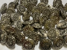 Pattern Metal Button Silver/Nickel Finish 11mm 15mm 18mm