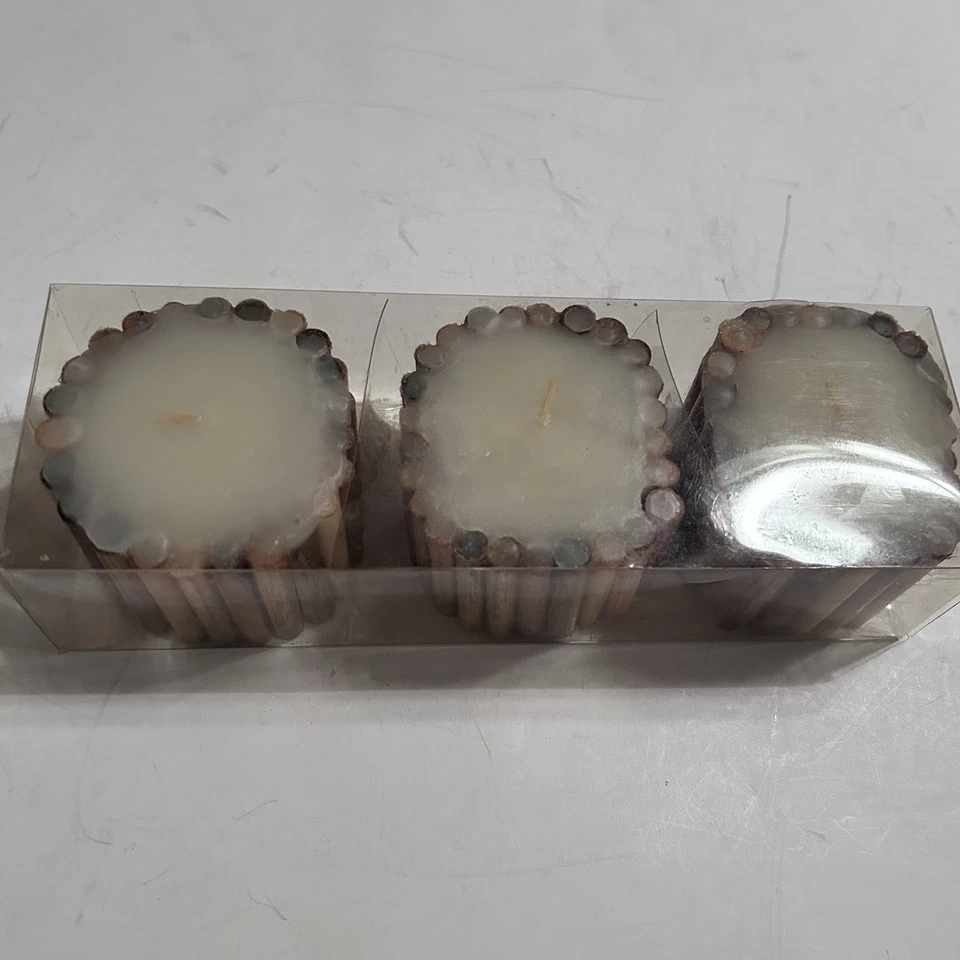 罕见停产 3 件装 Zodax 竹蜡烛金银花柠檬香味 NOS — 第 2/4 张图片