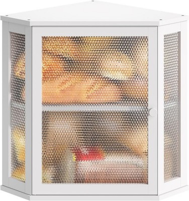 Corner Bread Box Kitchen Countertop Extra Large Capacity Farmhouse Bread Box