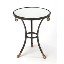 Butler Specialty Meurice Glass And Metal Accent Table In Black
