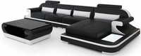 Modernes Schwarzes Ecksofa L Form Wohnzimmer Wohnlandschaft Luxus