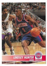 1994-95 NBA Hoops Basketball Lindsey Hunter Card #60 Detroit Pistons