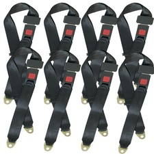Lot 2-8pcs Universal Lap Seat Belt 2 Point Adjustable Retractable Car Single Lap