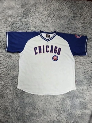 T-shirt vintage Chicago Cubs Stitches Blanc et Bleu Usa Style - Photo 1/4
