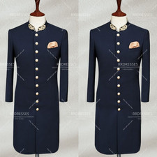 Formal Men's Suit Mid-Length Jacket Blazer Wedding Outfits Custom Color 2Pcs