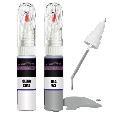 Lackstift für KIA WEIGHT SILVER W3 + Klarlack Pinsel Kratzer Fix Kit