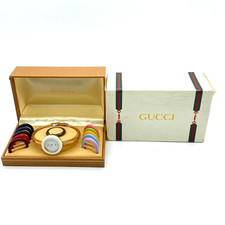 [Near MINT] Gucci Change Bezel 11/12 Colors White / Gold Dial Watch Box Working