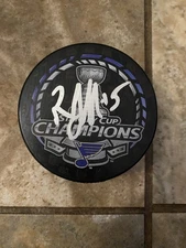 autographed Robby Fabbri signed 2019 stanley cup championship puck 