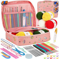 HäKelnadel Set 59 StüCk Ergonomisch Bunte Nadeln 0,6-6,0 Mm Mit HäKeltasche