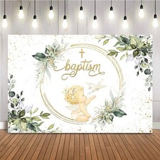 Baptism Backdrop First Holy Communion God Bless Christening Photo Background