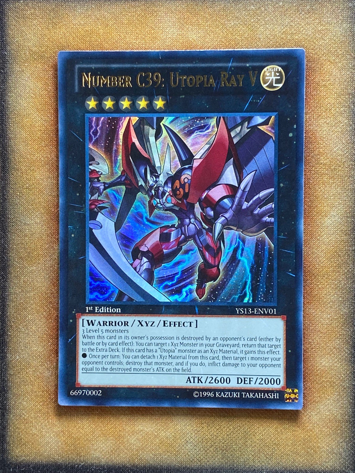 Yugioh Number C39: Utopia Ray V YS13-ENV01 Ultra Rare 1st Ed LP