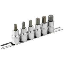DAKCOS Hex Bit Socket Set 1/2" Drive 6 Pcs Metric Allen Key Sockets Bit S2 Steel