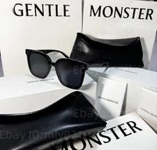 GentleMonster Her 01 Unisex Sunglasses Oversized Black Frame Black Lenses