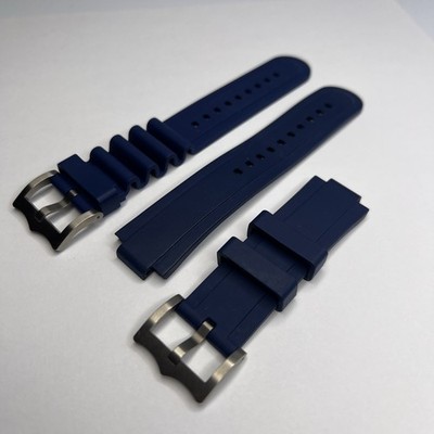 Genuine Tudor 22mm Blue Rubber Dive Diver Watch Band Set For