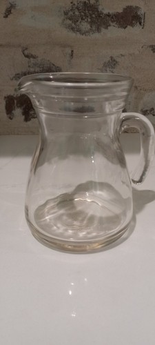 Jarra de vidrio transparente Cerve vintage, jugo de agua hecha en Italia 4,5" estampada - Imagen 4 de 6