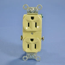 Pass & Seymour CR15-I Ivory 15A Receptacle Outlet Duplex 125V Bulk Commercial