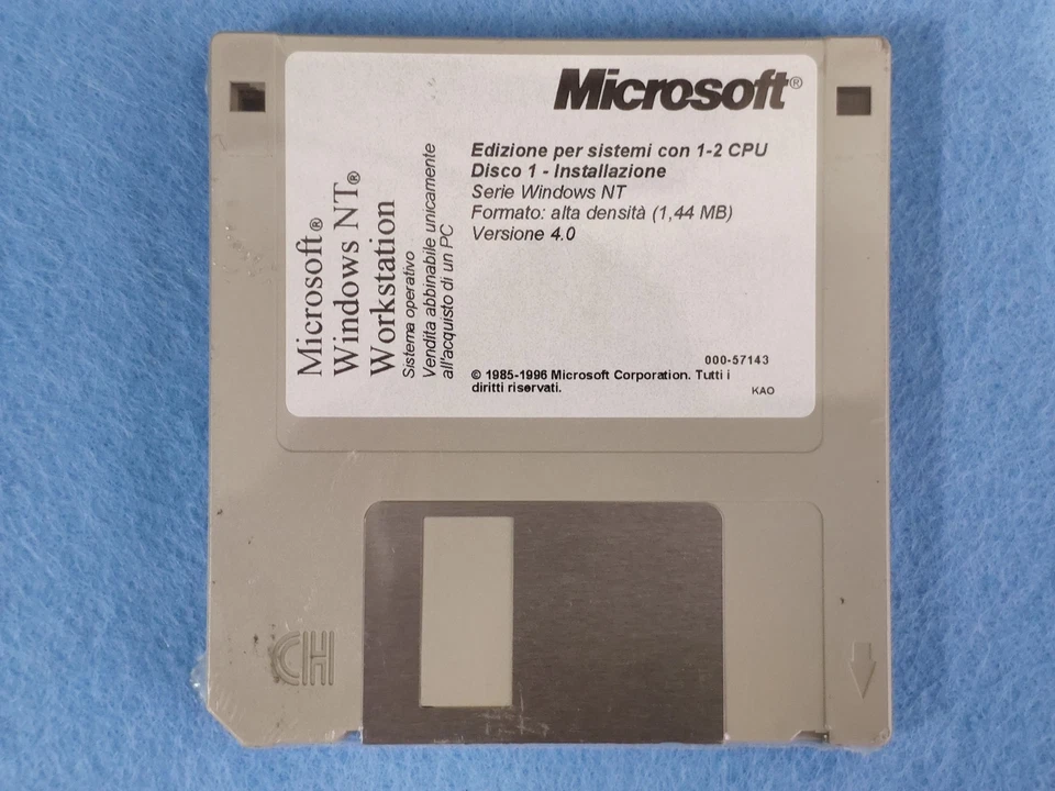 MICROSOFT WINDOWS NT WORKSTATION SOFTWARE FLOPPY CD RETRO PC VINTAGE WIN IBM DOS - Immagine 4 di 4