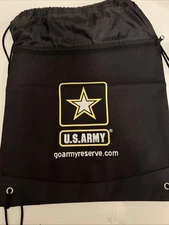 U.S. Army Draw String Bag Back Pack Black New Without Tags Canvas