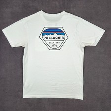 Patagonia Fitz Roy Hex Organic Pocket Shirt Mens Medium White Organic Cotton Tee