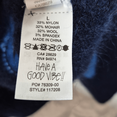 Stussy Fuzzy Dice Mohair Wollmischung Strickpullover Größe Large - Bild 7 von 8