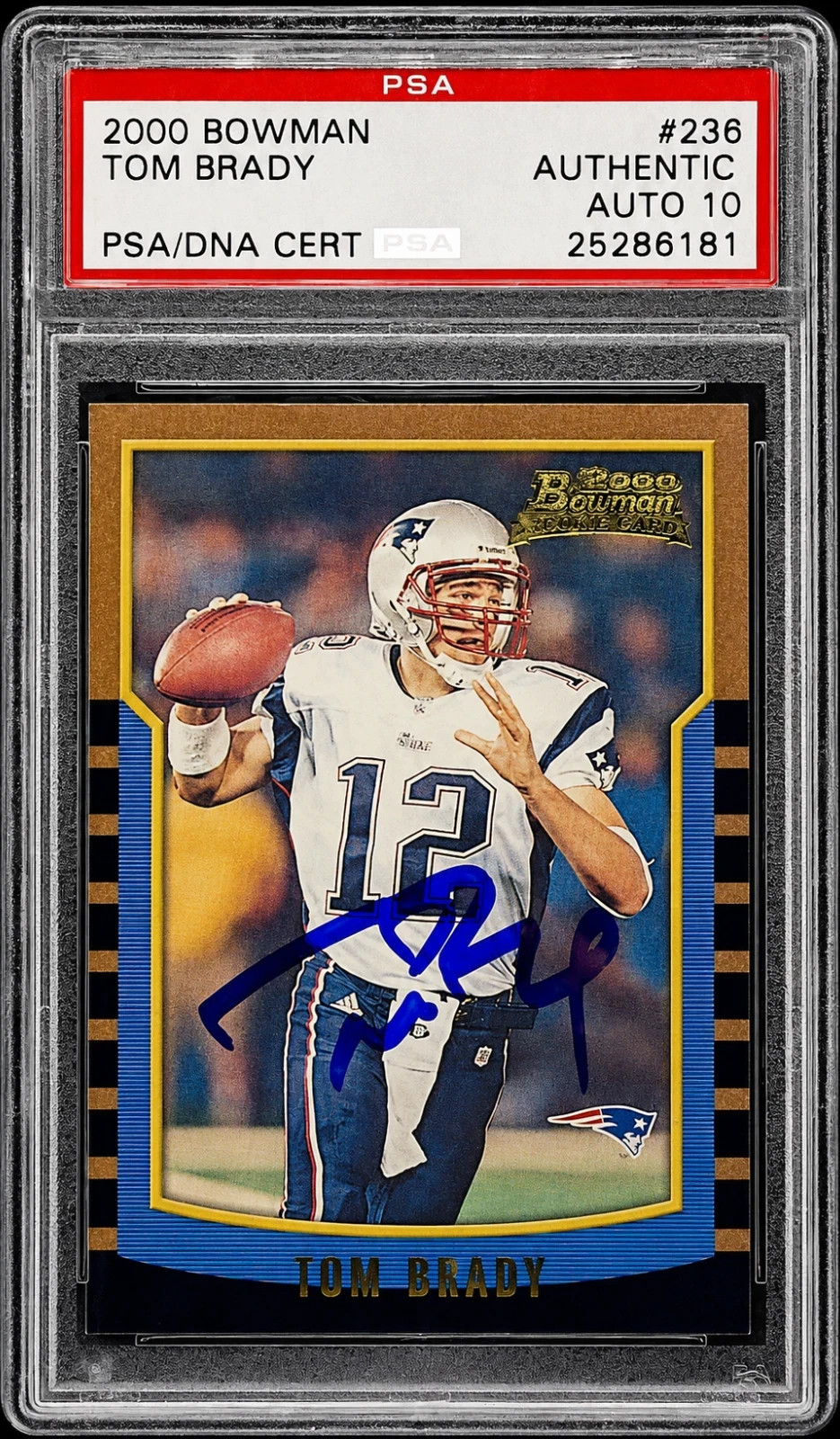 Tom Brady 2000 Bowman #236 Rookie Card Signed PSA/DNA Auto 10 RC GOAT Patriots