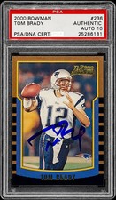 Tom Brady 2000 Bowman #236 Rookie Card Signed PSA/DNA Auto 10 RC GOAT Patriots. rookie card picture