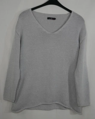 ZWILLINGSHERZ Pullover Grau Glitzer Modern Chic Herbst Winter Größe 44/46 TOP! - Bild 1 von 4