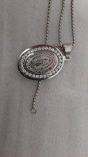 BRAND NEW STAINLESS STEEL VIRGEN DE GUADALUPE NECKLACE WIth ZIRCONIA