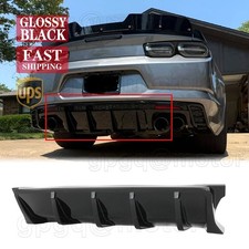 For Chevy Camaro 16-23 Gloss Black Direct Add-on Shark Fin Rear Bumper Diffuser For Chevy Camaro 16-23 Gloss Black Direct Add-on Shark Fin Rear Bumper Diffuser