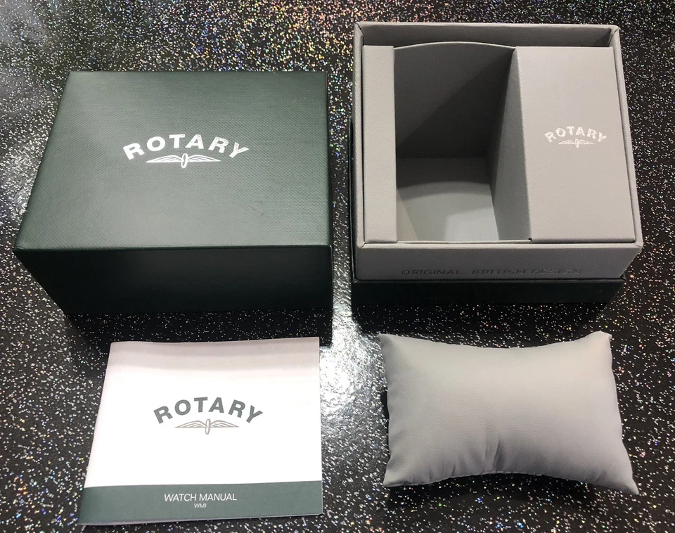 8 x Rotary Watch Box Empty with Cushion  Booklet/Leaflet - Image 2 of 3