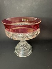 Vintage Kings Crown Thumbprint Cranberry Ruby...