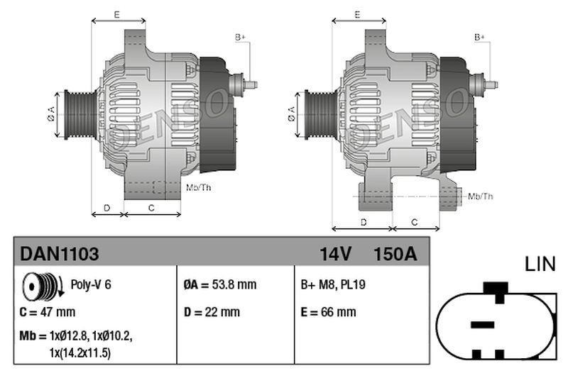 Alternator fits JAGUAR XF X250 5.0 09 to 15 Denso 8W8310300AB 8W8310300AC New - Image 24