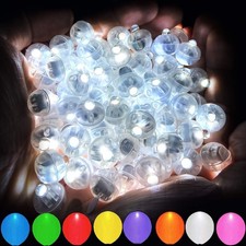 50pcs White LED Balloon Lights, Tiny Led Lights Mini Round LED Ball Lamp for
